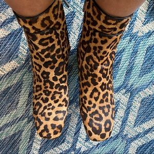 Kenneth Cole Cow Hide Dyed Leopard Print Bootie